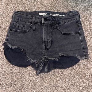 Black jean shorts